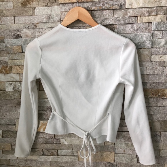 American Apparel cream wrap top blouse - Picture 3 of 3